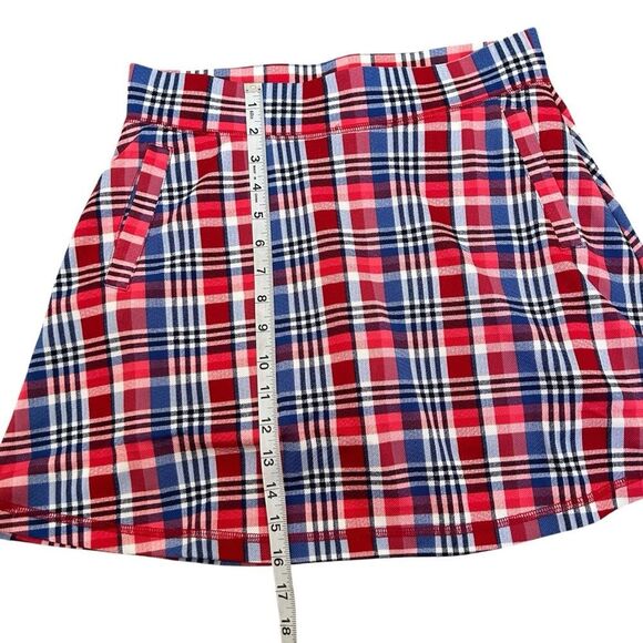Talbots red and blue plaid sport skirt with attached bike shorts size small p - Picture 5 of 9